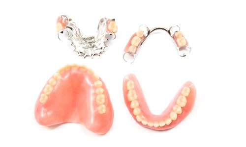 sets of full and partial dentures 